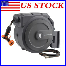 New Retractable Garden Hose Reel 1/2 Inch x 130 ft, Any Length Lock, Heavy Duty picture