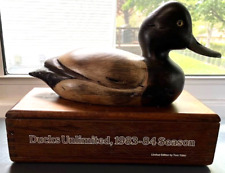 Ducks Unlimited Duck Decoy Box Tom Taber Signed 1983-1984 picture