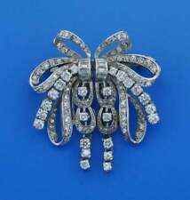 Stunning Antique Ribbon Bow Design 4.08CT Baguette & Round Cut CZ Pretty Brooch picture