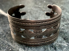 Antique Yemen Middle Eastern Bedouin Silver Cuff Bracelet picture