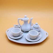 Vintage Dollhouse Miniature Porcelain Tea Set Made In Japan NIB Perfect Unused picture