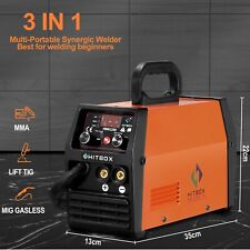 HITBOX Mig Welder Semi-Automatic 110V 220V Inverter Tig Argon Arc Gas-Less Mig W picture