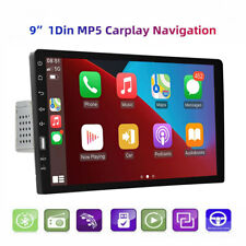 9'' Apple carplay android Auto Single 1 DIN Car Radio Stereo mp5 Touch Screen AM picture