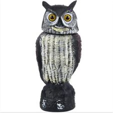 Bird Blinder Rotating Head Owl Decoy - Large Horned Fake Owl to Keep Birds Away  picture