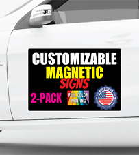 2 PACK - 12x18 INCH CUSTOM CAR MAGNETS MAGNETIC AUTO TRUCK SIGNS MADE IN THE USA picture