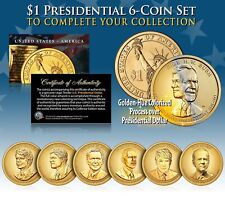 LIVING PRESIDENTS 2020-21 Presidential U.S. Dollar Color GOLDEN HUE 6-Coin Set picture
