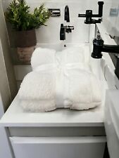 NEW SOHO Living Luxury Plush Washcloths White Set of 5 picture
