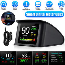 Car Digital OBD2 HUD Speedometer Head Up Display LCD Screen RPM Alarm Universal picture