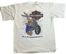 Vintage 90s Harley Davidson Looney Tunes Fun Wear T-Shirt Size Large picture
