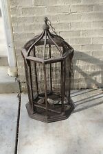 vintage wood and wire birdcage, 8-sided, large picture