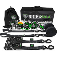 RHINO USA Ratchet Straps Motorcycle Tie Down Kit (2 Pack) 5,208 Break Strength picture