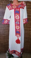 Gorgeous Vintage Pierrot French Clown Costume Embroider Floral Gown Dress Sz L  picture