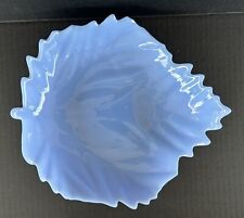 MCM Delphite Blue Glass Leaf Bowl Dish 10