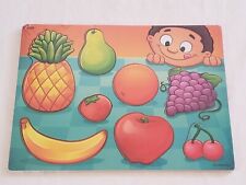Vintage Lakeshore Learning wooden wood puzzle - Fruit - 8 pieces picture