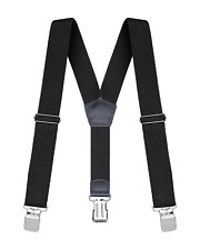 Buyless Fashion Heavy Duty Textured Suspenders Men 48 Adjustable Straps 1 1/2 Y picture