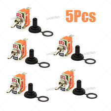 5Pcs Toggle Flick Switch WATERPROOF ON/OFF Dash Light 12V For Marine Car Orange picture