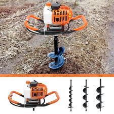 52cc Gas Powered Earth Auger Post Hole Digger Borer 1900W w/ 4