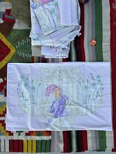 Vintage Miss Piggy Kermit  Queen 1 Flat  1 Fitted 2 Pillow Sheets 1980 Muppets picture