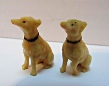 VINTAGE PRE-WW11 PAIR OF JAPANESE MINIATURE CELLULOID DOG FIGURES ~ NIPPER LIKE picture