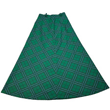 Vintage 70s Maxi Skirt Womens 8 IGLWU Green Tartan Plaid USA Made Rockabilly picture