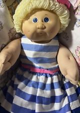 Vintage Cabbage Patch Kids Girl Doll Blonde Hair Blue Eyes HM4 Dimples CPk picture