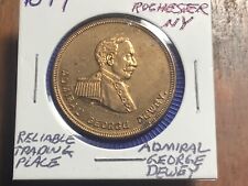 1899 Admiral George Dewey Bronze Union Clothing Rochester Ad Medal 32mm picture