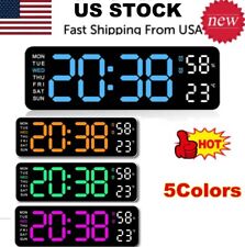 Digital LED Large Display Wall Desk Alarm Clock With Calendar Temperature Date picture