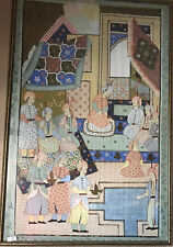 A pair of  Beautiful, detailed Persian Islamic Painting Of Royal Court Scene picture