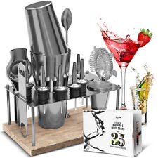 16 Pc+Stand Bartender Kit, Complete Cocktail Shaker Bar Tools Set & Recipe book picture