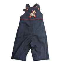 Vintage 1970s Health-Tex Baby Boys Sz 3M Overalls Denim Horse Embroidered picture