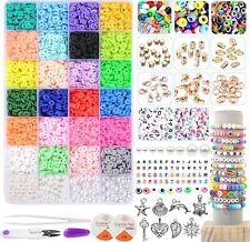 6800 Clay Beads Bracelet Making Kit 24 Colors Spacer Flat Beads for kids Jewelry picture