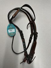🐴 Weaver Leather Turquoise Cross 45-0144 Beaded Browband Headstall New picture