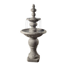 2 Tier Waterfall Fountain for Garden Patio Outdoor Icy Stone Gray Teamson Home picture