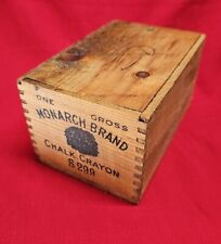 EARLY 1900s ANTIQUE SCHOOL HOUSE BOX of CHALK / DUSTLESS CRAYON - DOVETAILED picture