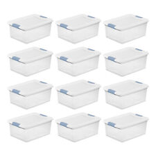 Sterilite 15 Quart Latching Storage Box, Stackable Bin with Latch Lid, 12 Pack picture