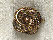 Beautiful French Vintage Georges Legros Gold plated Spiral Brooch - Signed picture