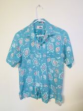 Reyn Spooner Large Hawaiian Shirt Turquoise picture
