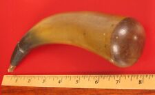 ANTIQUE BLACK POWDER HORN FOR MUZZLE LOADER RIFLE GUNPOWDER AMMO HUNTING MUSKET picture