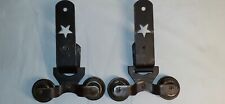 WI Barn Antique Primitive Barn Door Rollers Steampunk Working Set of Two Farm picture