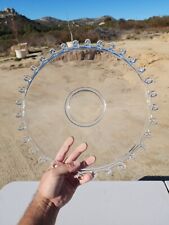 Vtg Heisey Enormous Clear Glass Swirl Laced Lariat 14” Torte Chop Serving Plate picture