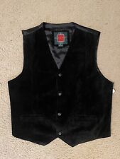 Vintage William Barry Black Suade Lined Vest Size Medium Western Classic Vest picture