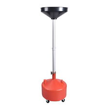 8-Gallon Portable Waste Oil Drain Tank with Adjustable Funnel and Wheel Steel picture