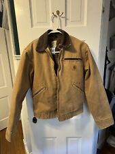 Carhartt Brown Vintage Detroit Jacket Blanket Lined Duck Work Jacket, Size Small picture