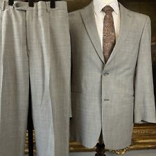 Hart Schaffner Marx Gold 38R 30 x 28 USA MADE Slim Gray Wool Hopsack 2Btn Suit picture