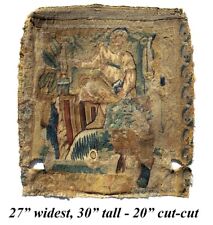 c. 1600s French Aubusson Tapestry Panel with Woman, Will Make Stunning Pillow picture