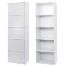 5 Tier White Bookcase Bookshelf Storage Wall Shelf Organizer for Living Room picture