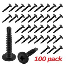 100-500 Black Phosphate Phillips Wafer Head Self Tapping Drilling Screws 1