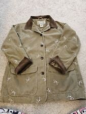VINTAGE LL Bean Corduroy Pointer Hunting Dog Embroidered Barn Coat Jacket M picture