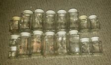 Vintage Upjohn Glass Spice Bottles Dimpled Lids Lot of 17 Different Sizes picture