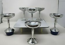 Raimond Italy Pewter Champagne Sorbet Seafood Glasses Mid Century Set of 6 GVC picture